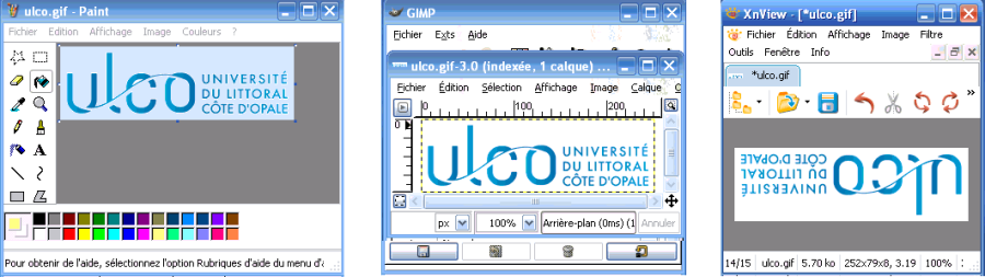 Exemples de logiciels de traitement d'images