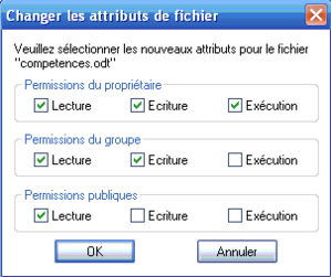 Les permissions d'un fichier