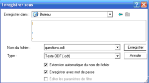 Enregistrement avec mot de passe