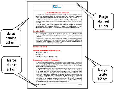 Les marges d'un document