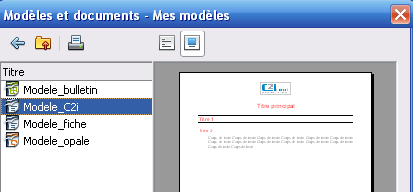 Création d'un document à partir d'un modèle