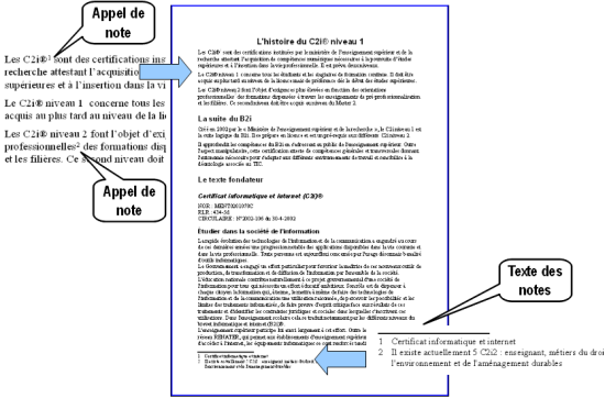 Notes de bas de page