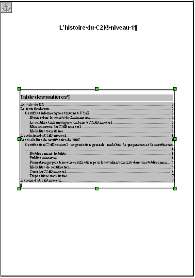 Exemple d'utilisation d'un cadre