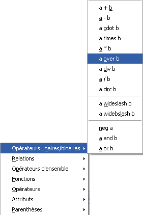 Construction d'une formule