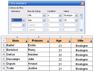 Filtre multi-critères