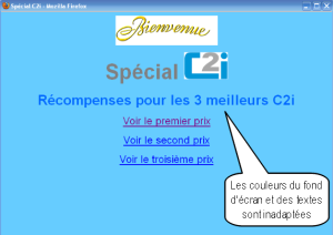 Le visuel d'une page web