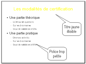 Le visuel d'une diapositive