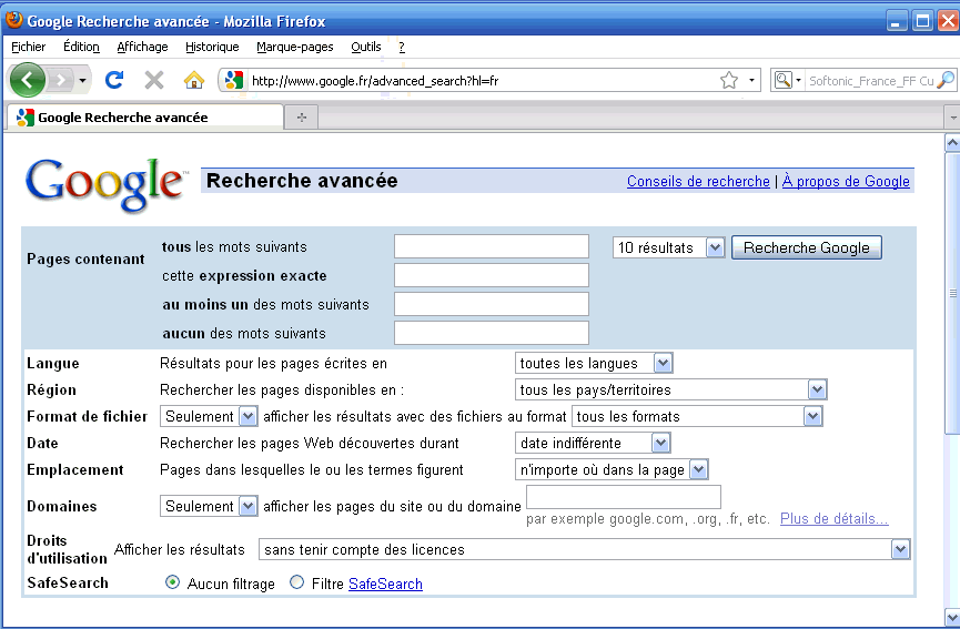 La recherche avancée de Google