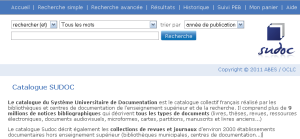 Le catalogue du SUDOC