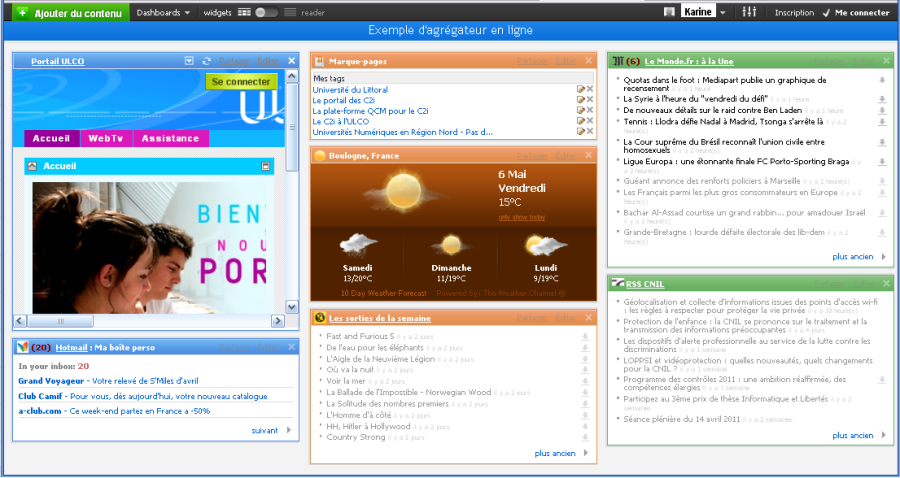 Netvibes, un agrégateur en ligne