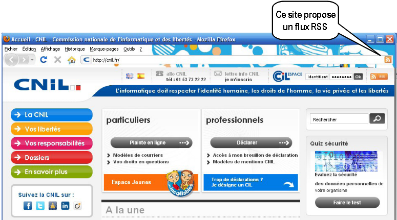 Le site de la CNIL propose un flux RSS