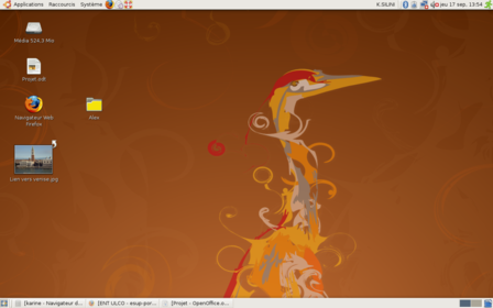 Exemple d'interface graphique : le bureau libre GNOME (Linux)
