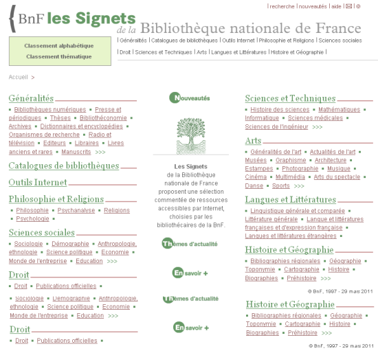 Les signets de la Bibliothèque nationale de France